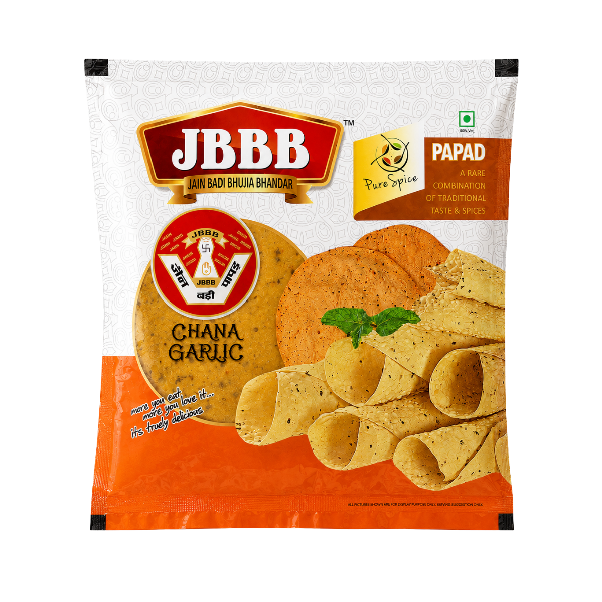 Chana Garlic Papad Export Quality
